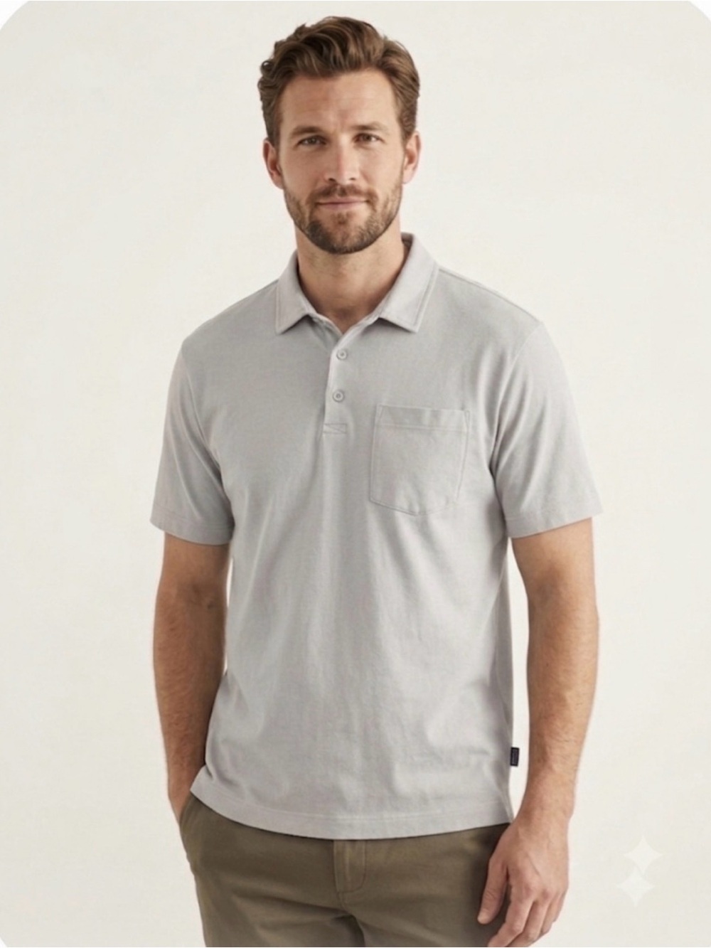 Patagonia Cotton in Conversion Polo Shirt light Gray Medium M